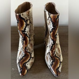 Charles by Charles David Snakeskin Neutral Booties